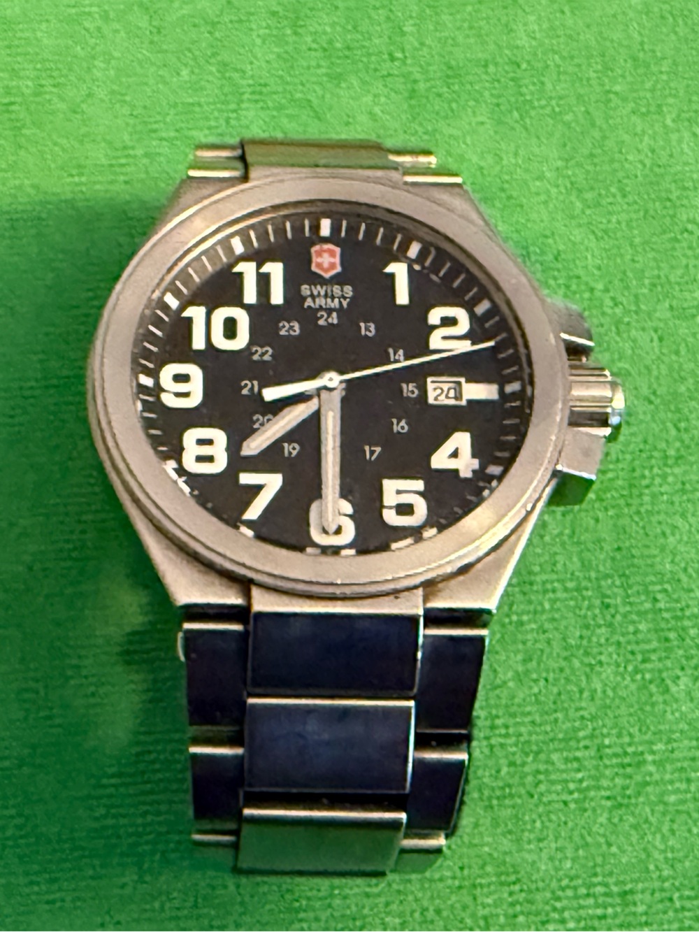Swiss Army Men's Stainless Steel Wristwatch with Black Dial